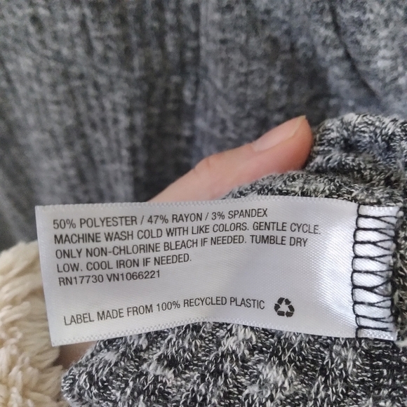 Mossimo Gray Space Dye Faux Wrap Surplice Neckline Long Sleeve Dress Size XXL - Picture 6 of 7